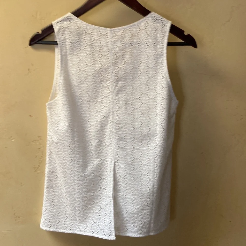 Sz XS NWT Rag & Bone / JEAN White Eyelet Sleeveless Top 100% Cotton USA Made - Picture 5 of 5